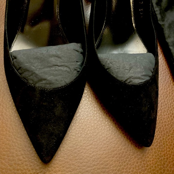 SAINT LAURENT Suede Opyum Monogramme Ankle Strap Pumps 85mm USED SZ 37.5 - Picture 12 of 16